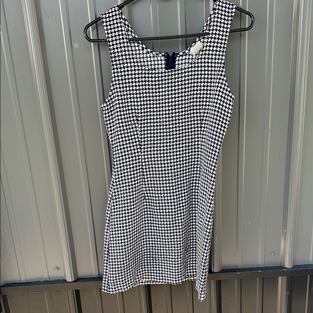 Classic Blue and White Houndstooth Dress Clueless